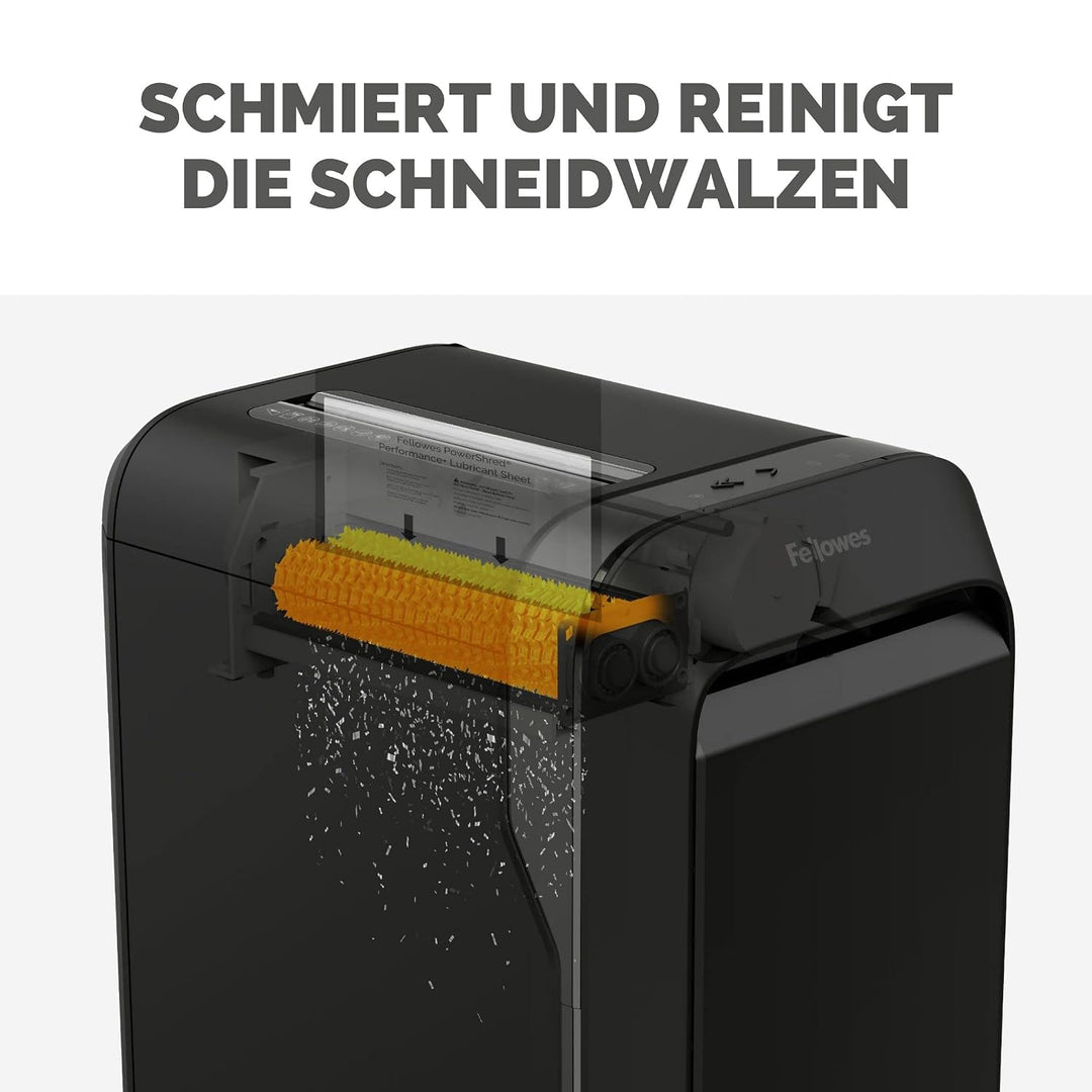 Fellowes Ölpapier für Aktenvernichter - 10 Ölblätter zur Pflege von Papierschreddern - Powershred Qu