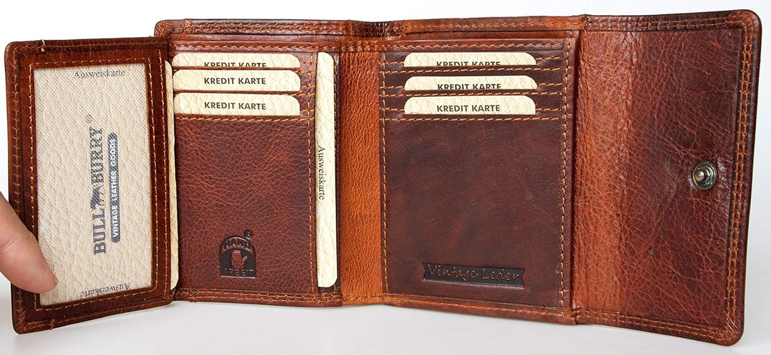 RFID braun Lederbrieftasche Bull Burry ganz aus starkem echtem Rindsleder