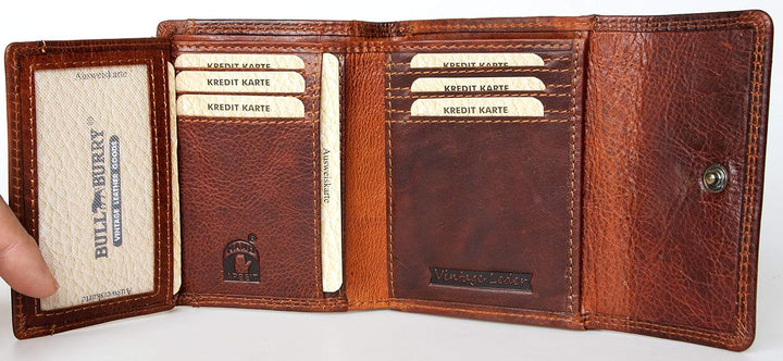 RFID braun Lederbrieftasche Bull Burry ganz aus starkem echtem Rindsleder
