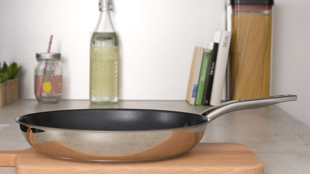 Tefal Intuition A703S314 Pfannenset aus Edelstahl, 20/24/28 cm, Induktion, antihaftbeschichtet, 3 St