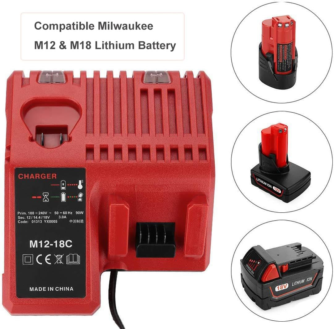CYDZ® 2 Stück 18V 5.0Ah Akku für Milwaukee M18 48-11-1828 48-11-1840 C18B M18BX Li18 M18B4 M18 XC mi