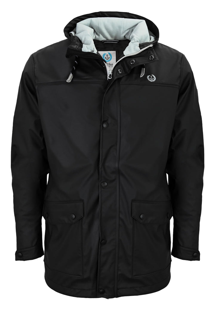 MADSea Herren Regenjacke Friesennerz warm mit Fleece gefüttert S Schwarz, S Schwarz