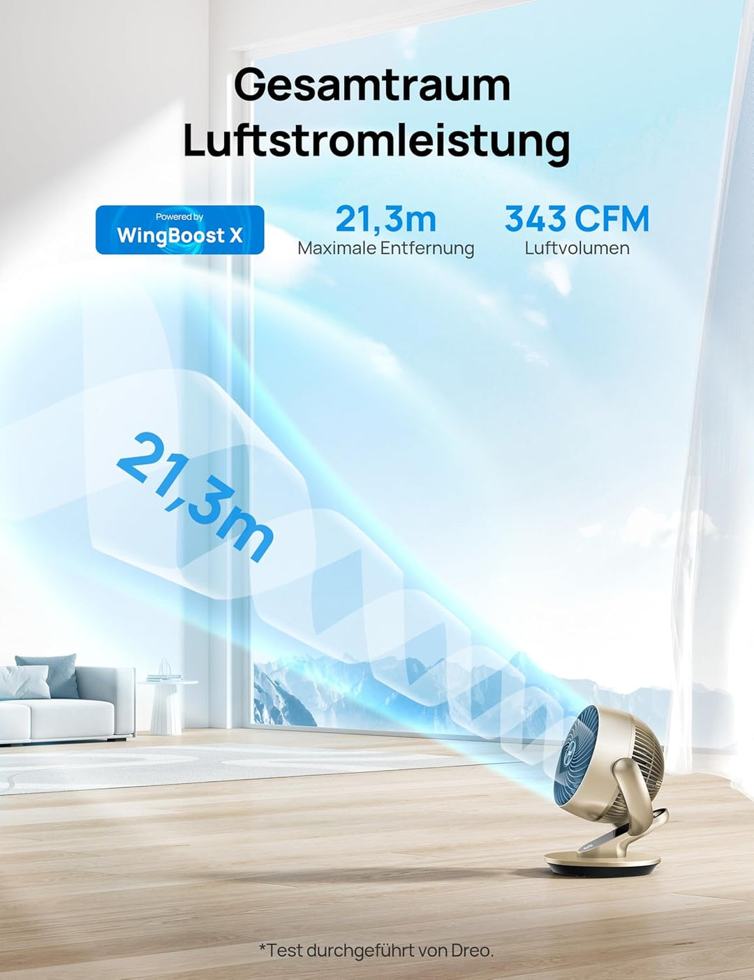 Dreo 28dB Leiser Smart Tischventilator für Schlafzimmer Büro, Ventilator mit Fernbedienung Kühlung 2