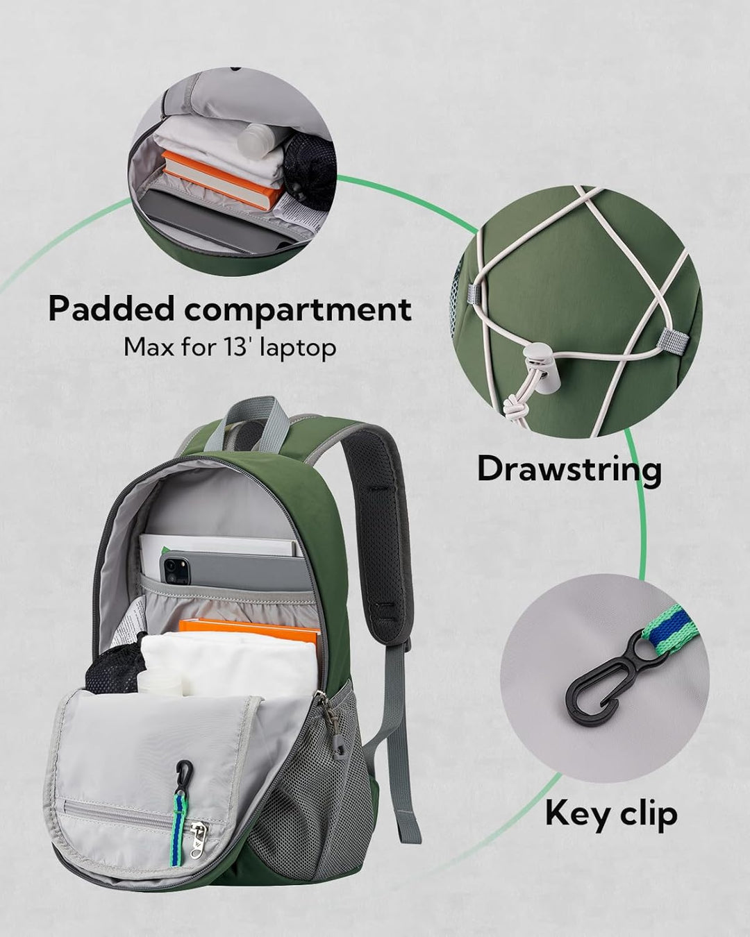 WATERFLY Rucksack Klein Wanderrucksack 12L: Leicht Tagesrucksack Mini Sport Backpack Outdoor Daypack