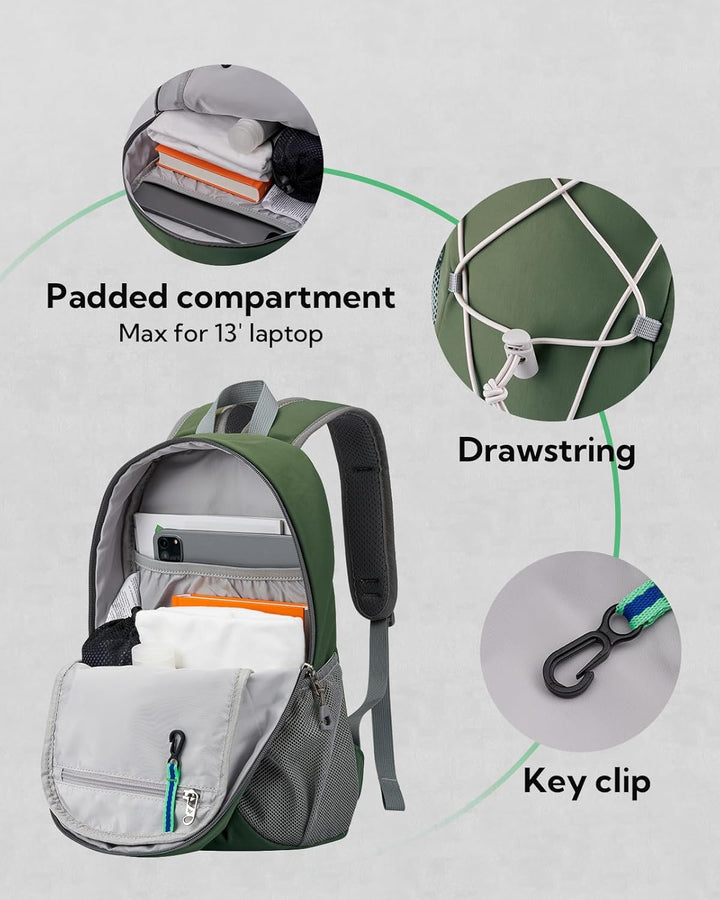 WATERFLY Rucksack Klein Wanderrucksack 12L: Leicht Tagesrucksack Mini Sport Backpack Outdoor Daypack