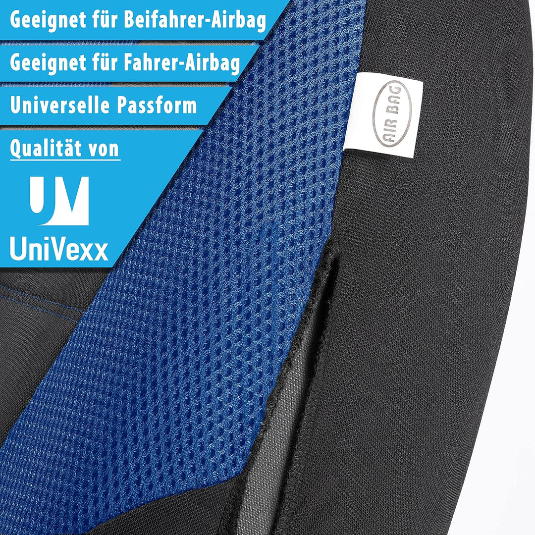 UniVexx® Autositzbezüge 2er-Set – Universal Vordersitz-Schonbezüge mit Airbag-Ausschnitt – Atmungsak