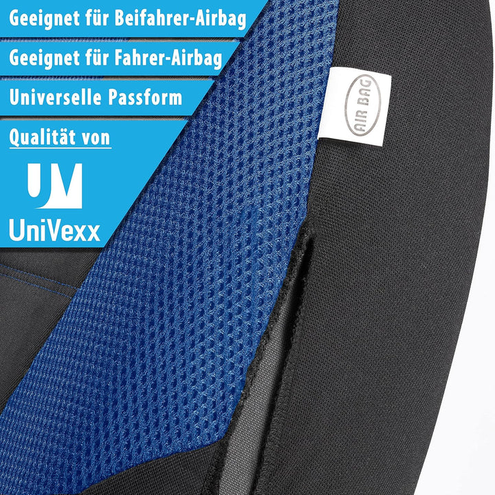 UniVexx® Autositzbezüge 2er-Set – Universal Vordersitz-Schonbezüge mit Airbag-Ausschnitt – Atmungsak