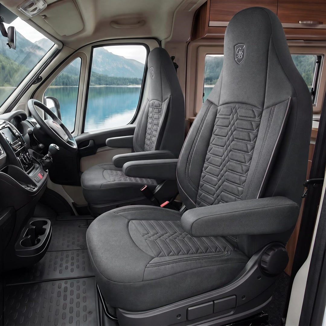 Wohnmobil Sitzbezüge kompatibel mit FIAT Ducato, Citroën Jumper, Peugeot Boxer - Schonbezüge Set aus