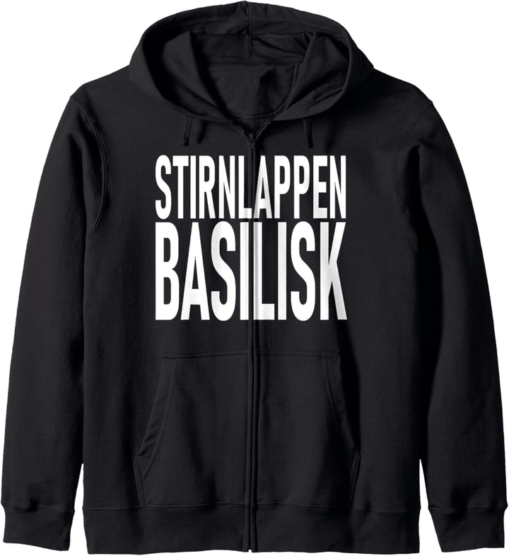 Stirnlappenbasilisk Wort Geschrieben Fett Weisser Schriftzug Kapuzenjacke