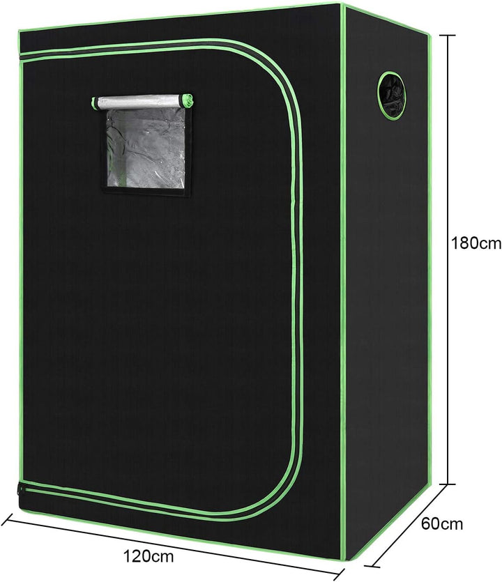Growzelt 120 * 60 * 180cm Growschrank Lichtdicht und Wasserdicht Homegrowing Gewächshaus für Pflanze