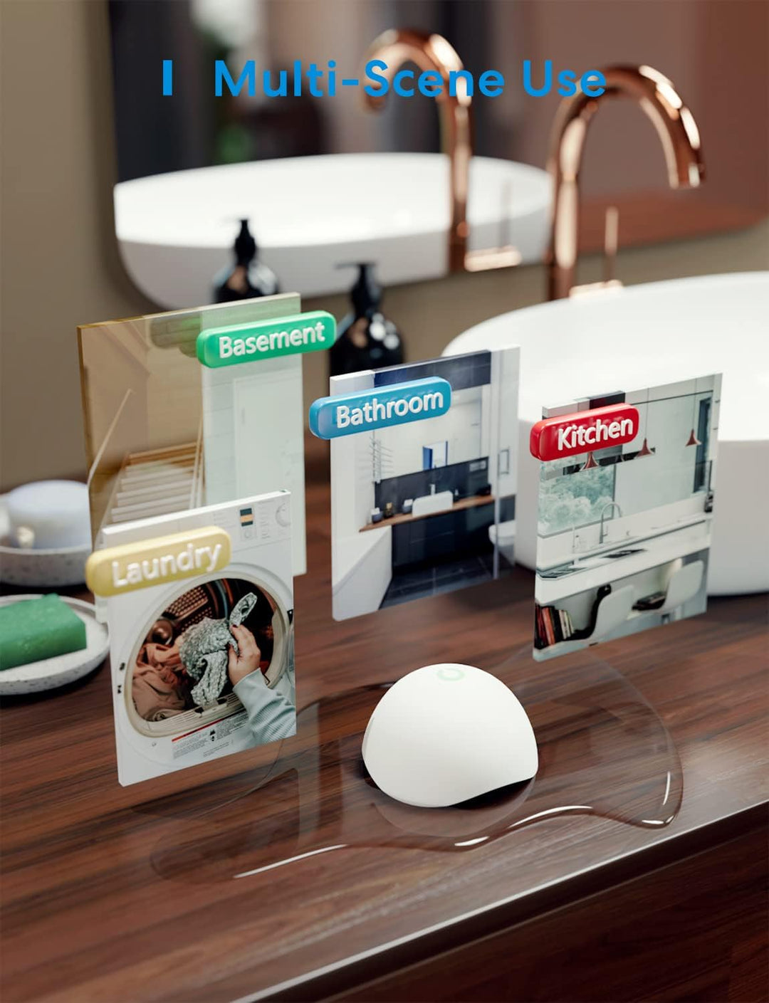 Meross Smart Wassermelder WLAN Wasseralarm 3St. für HomeKit, Wassersensor mit Hub kompatibel mit App
