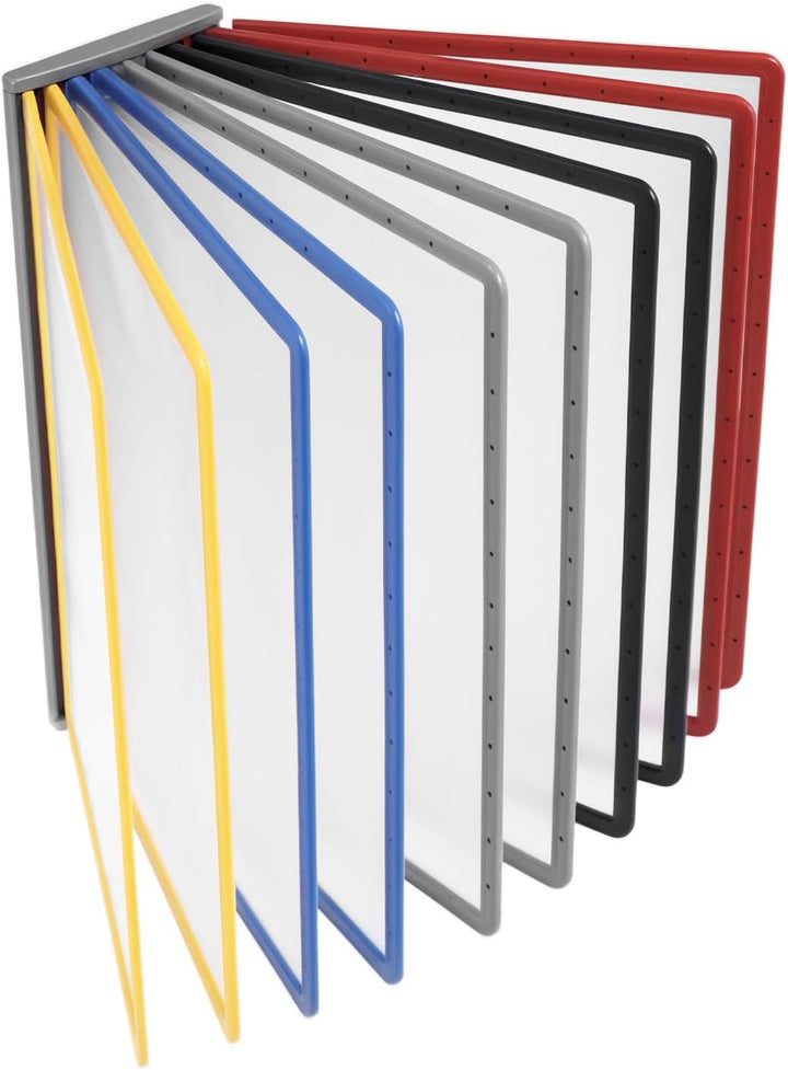QWORK® Wand Sichttafelsystem - 10X Sichttafeln A4 - Mehrfarbig Dokumentenhalter für Messehallen, Res