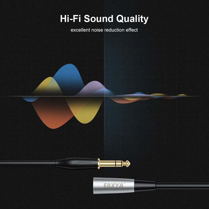 EBXYA XLR auf 6,35 mm Klinke Kabel 1m symmetrisch (3-Pin XLR zu 3-Pol TRS Stereo) für Mikrofon - 2er