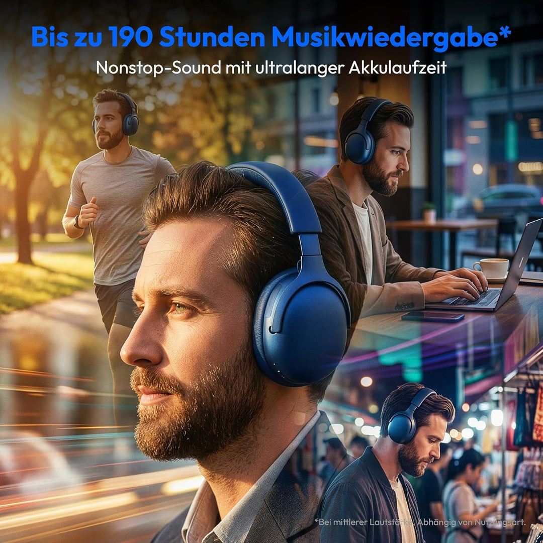 MEDION Over Ear Kopfhörer HX-1 Pro (kabellos, Hybrid Active Noise Cancelling ANC, Bluetooth 6.0, Wir