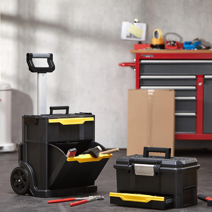 Stanley Rollende Werkstatt (77,8 x 48,8 x 34,8 cm, 2-in-1, modular aufgebaut, drei entnehmbare Werkz