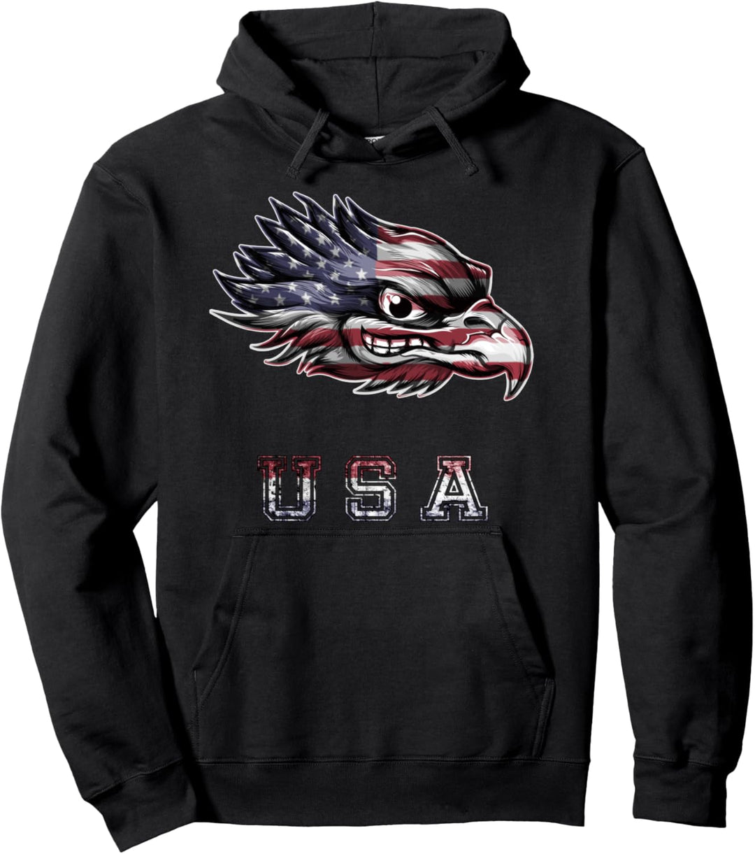 Epischer patriotischer Adler USA Flagge Freiheit illustriert Pullover Hoodie