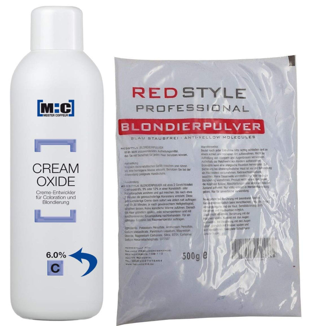 M:C MEISTER COIFFEUR [ CREAM OXIDE 6% ] - 1000ml + 500g Blondierpulver