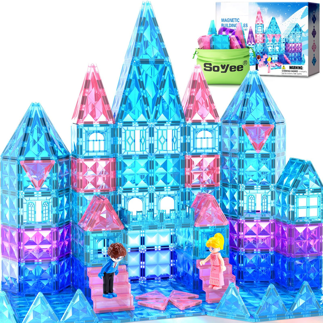 Soyee Magnetische Bausteine 102 Stück Magnetbausteine Magnetspielzeuge Kinderspielzeug Magnetblöcke