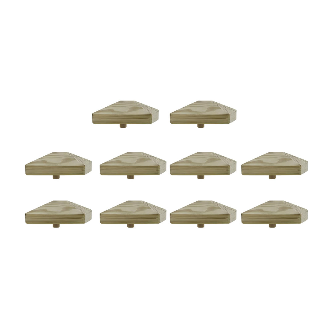 1-10 Stück h2i Pfostenkappen Holz Pyramide Grösse: / 80 mm / 100 mm / 130 mm (3) - 10 Stück 130 x 13