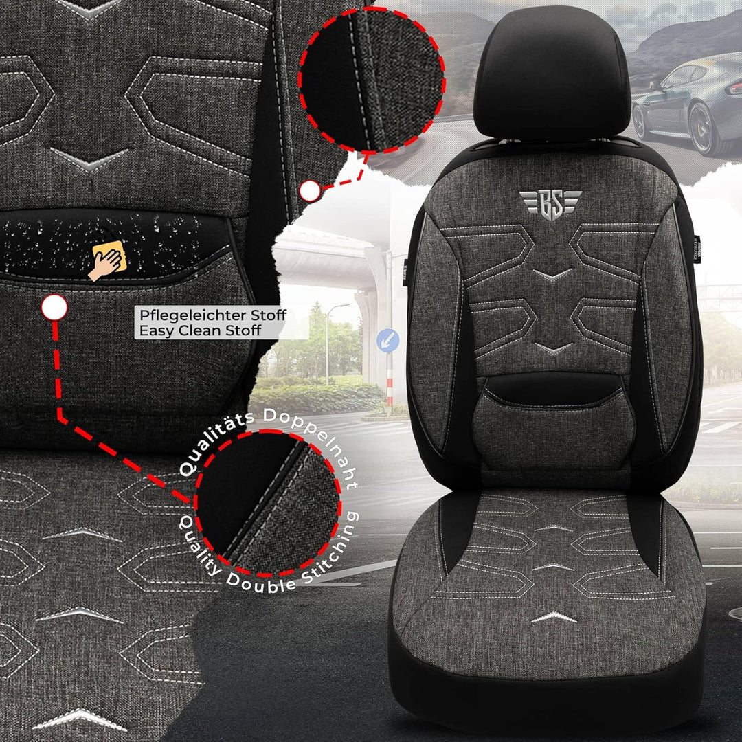 BREMER SITZBEZÜGE Mass Sitzbezüge Schonbezüge für Mercedes GLK X204 KT304 KT304 - Schwarz GLK X204,