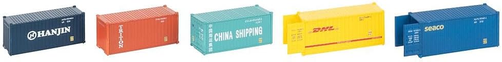 Faller 182057-20' Container, 5er-Set - Spurweite H0