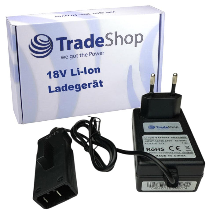 Trade-Shop 18V Li-Ion Ladegerät kompatibel mit Gardena 9824, 9825, 9838, 9839, 5039-20, 8866-20, 887