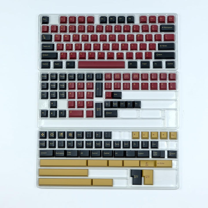 175 Tasten Double Shot PBT Keycaps Cherry Profil Red Samurai Tastenkappen für Cherry Mx Switches ISO