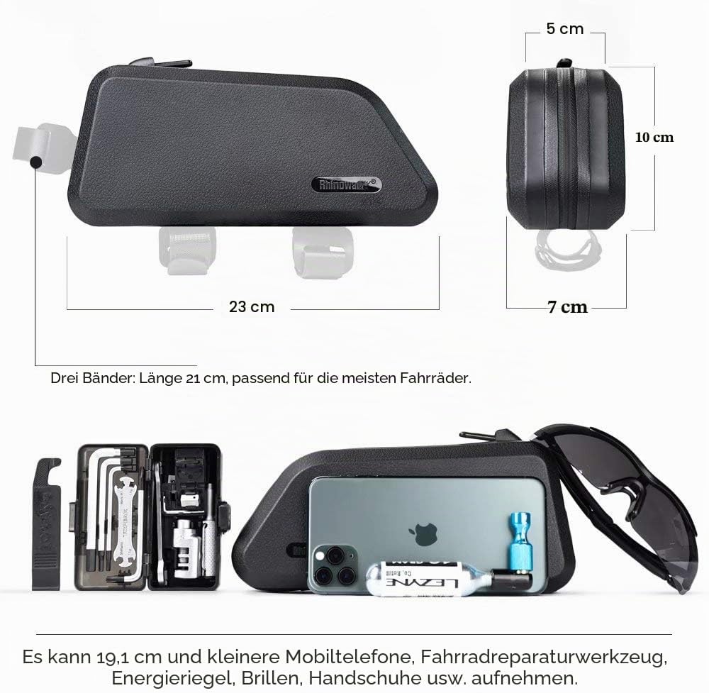 Rhinowalk Fahrradtasche Rahmentasche 1.5L Wasserdicht Fahrrad Fronttasche Oberrohrtaschen Lenkertasc