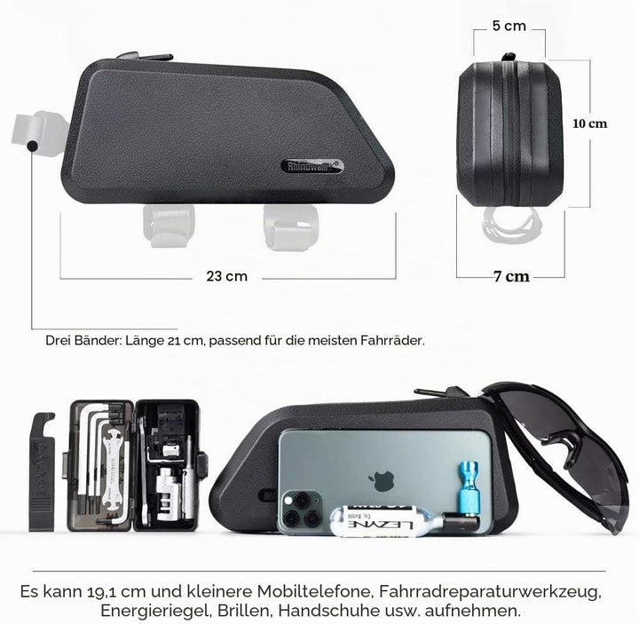Rhinowalk Fahrradtasche Rahmentasche 1.5L Wasserdicht Fahrrad Fronttasche Oberrohrtaschen Lenkertasc