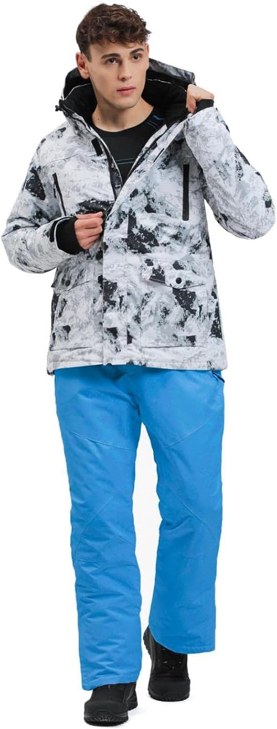 ALSOGO Herren Skianzug Ski Jacke und Hose Set Wasserdichter Schneeanzug Snowboard Jacke Hose Skiklei