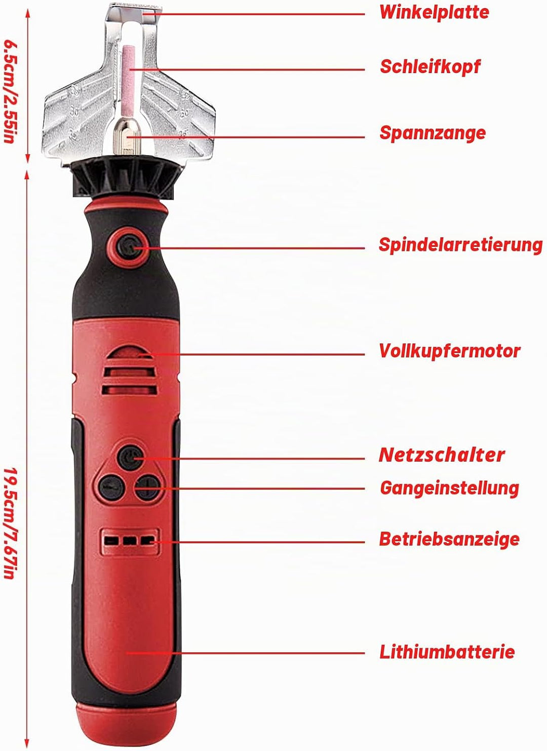 Elektrisches Kettensägen Schärfgerät,Kabellos USB Kettensägenschärfer Chainsaw Sharpener Mini Ketten