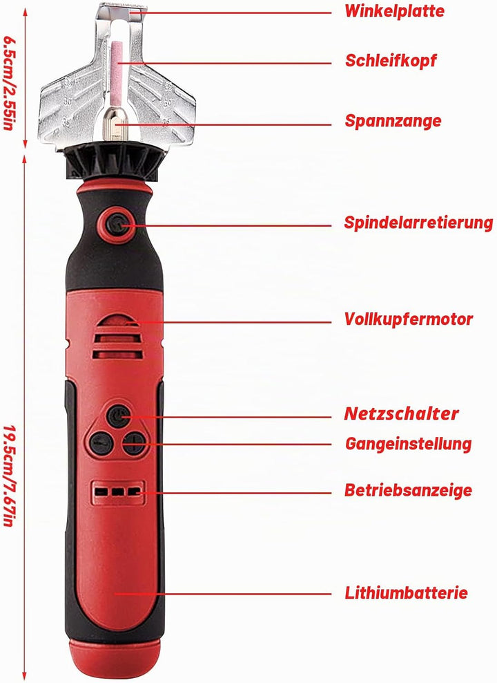 Elektrisches Kettensägen Schärfgerät,Kabellos USB Kettensägenschärfer Chainsaw Sharpener Mini Ketten