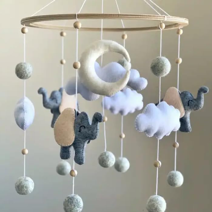 BABYLEDO Mobile für Babybett mit Geschenkbox, Traumfänger, Bettglocke, Holz, Babyzimmer Dekoration,