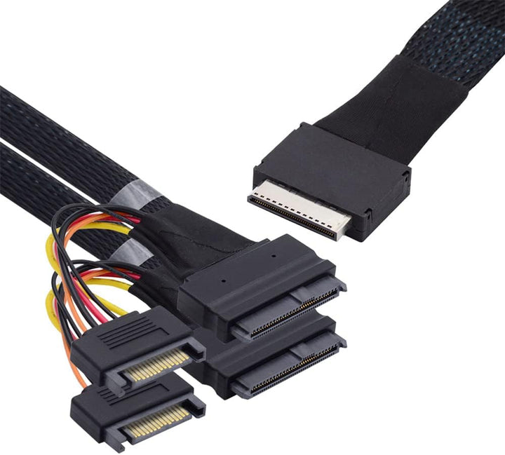 xiwai OCuLink PCIe PCI-Express SFF-8611 8x 8-Lane auf Dual SFF-8639 U.2 4x SSD Daten Aktives Kabel 5