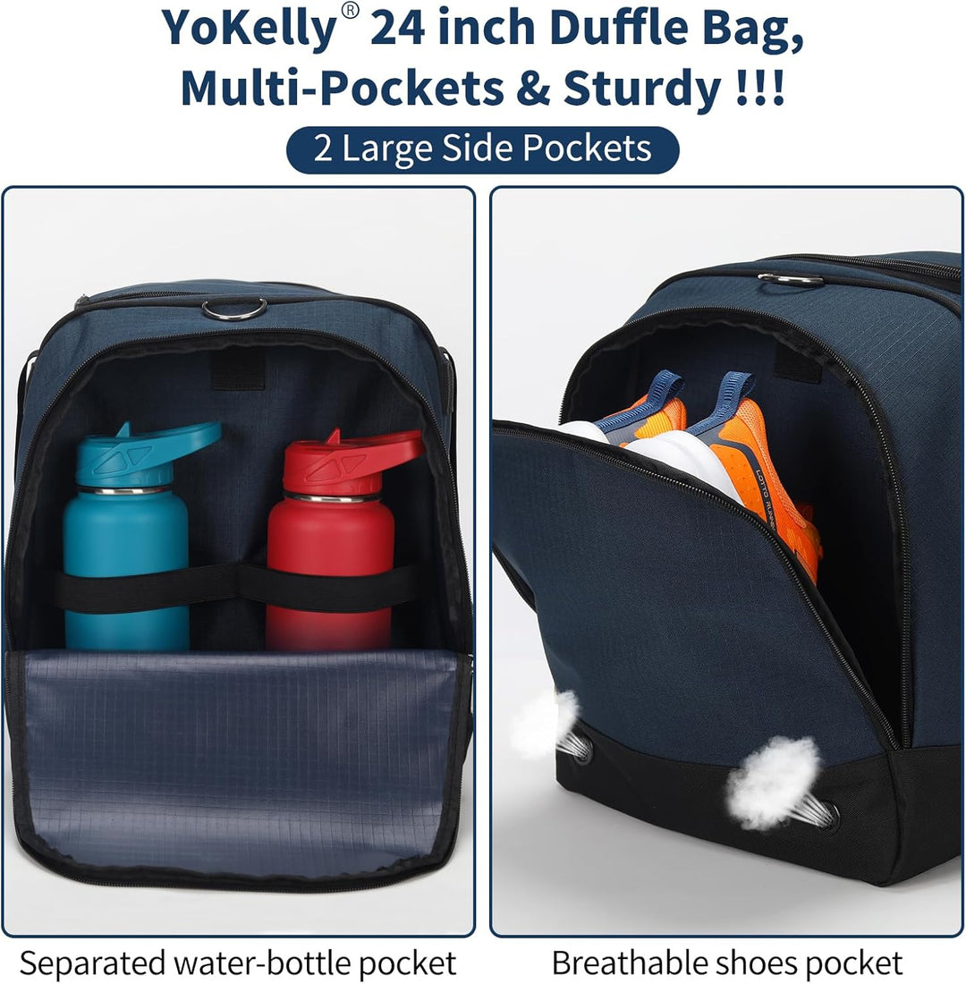 65L Sporttasche Herren Gross - 24 inch Reisetasche mit Hartem Boden und Schuhfach für Sport/Reisen 6