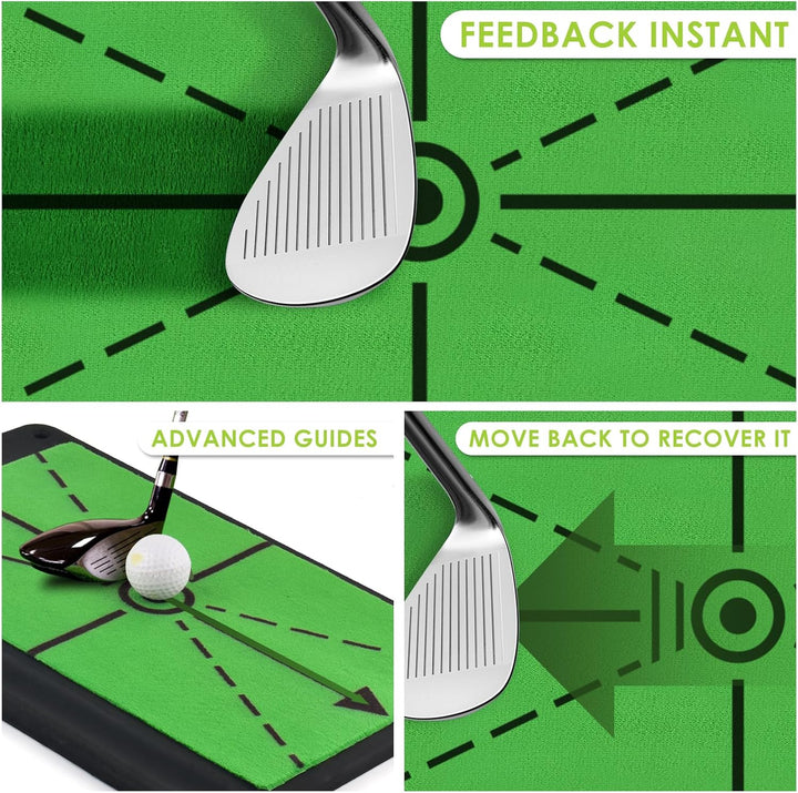 BROTOU Abschlagmatte, Premium Dual-Turf Schwungtrainer Trainingsmatte zur Schwungerkennung, Feedback