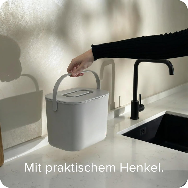 blackswedenhome. Biomülleimer Küche - 7L - Design Komposteimer mit Sieb - Bio-Mülleimer Geruchsdicht