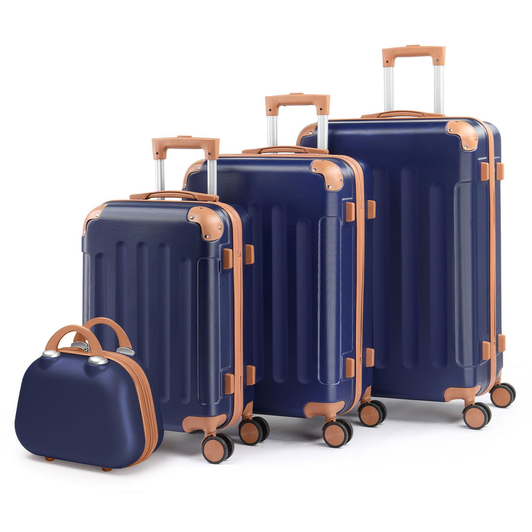 LALAHO Kofferset 4 teilig Hartschale, Koffer Set aus ABS, Reisekoffer mit Rollen Gross, Hartschalenk