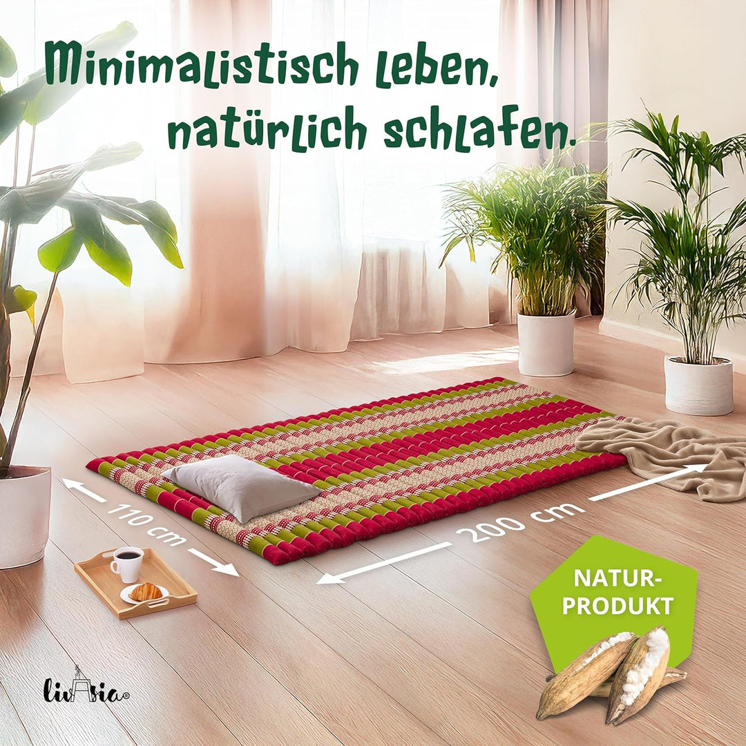 livasia Rollmatte Rollmatratze L-200x110x4,5cm, Gästebett Gästematratze 1 Person, Reisebett Kofferra