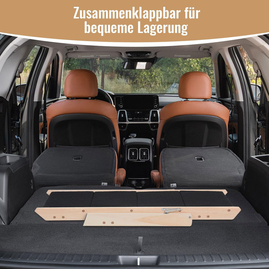 Hundetreppe 2 in 1 Hunderampe, Klappbare Haustiertreppe 65,5cm Hoch, 4-Stufig Faltbare Katzentreppe,