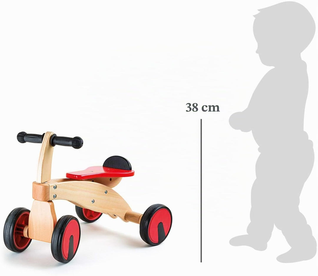 small foot Rutscher "Roter Raser" aus Holz, mit Gummibereifung und Gummigriffen, ab 12 Monaten, 1023