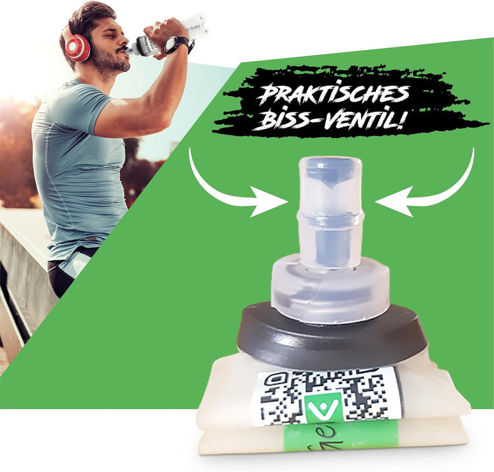 RACEFUEL Soft Flask 150ml – Faltbare Trinkflasche inkl. Energy Gel Rezept (QR-Code) – BPA-frei & lei