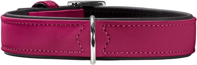 HUNTER SOFTIE Hundehalsband, Kunstleder, samtig, pflegeleicht, 50 (S-M), himbeer himbeer 50 (S-M), h