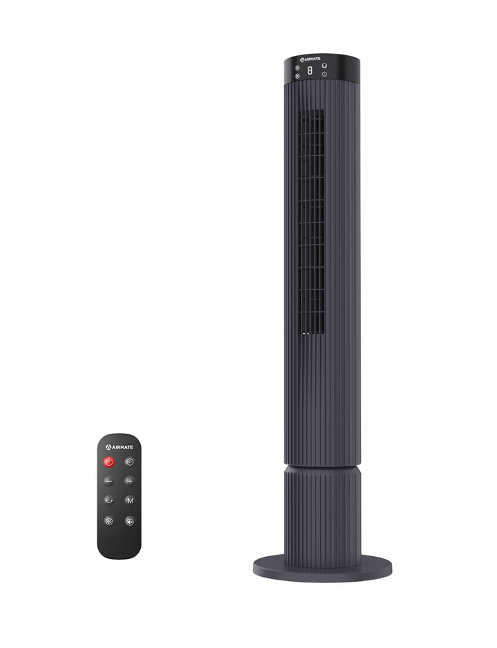 AIRMATE Turmventilator, 12 Geschwindigstufen Ventilator mit Fernbedienung 10m/s Geschwindigkeit, 110