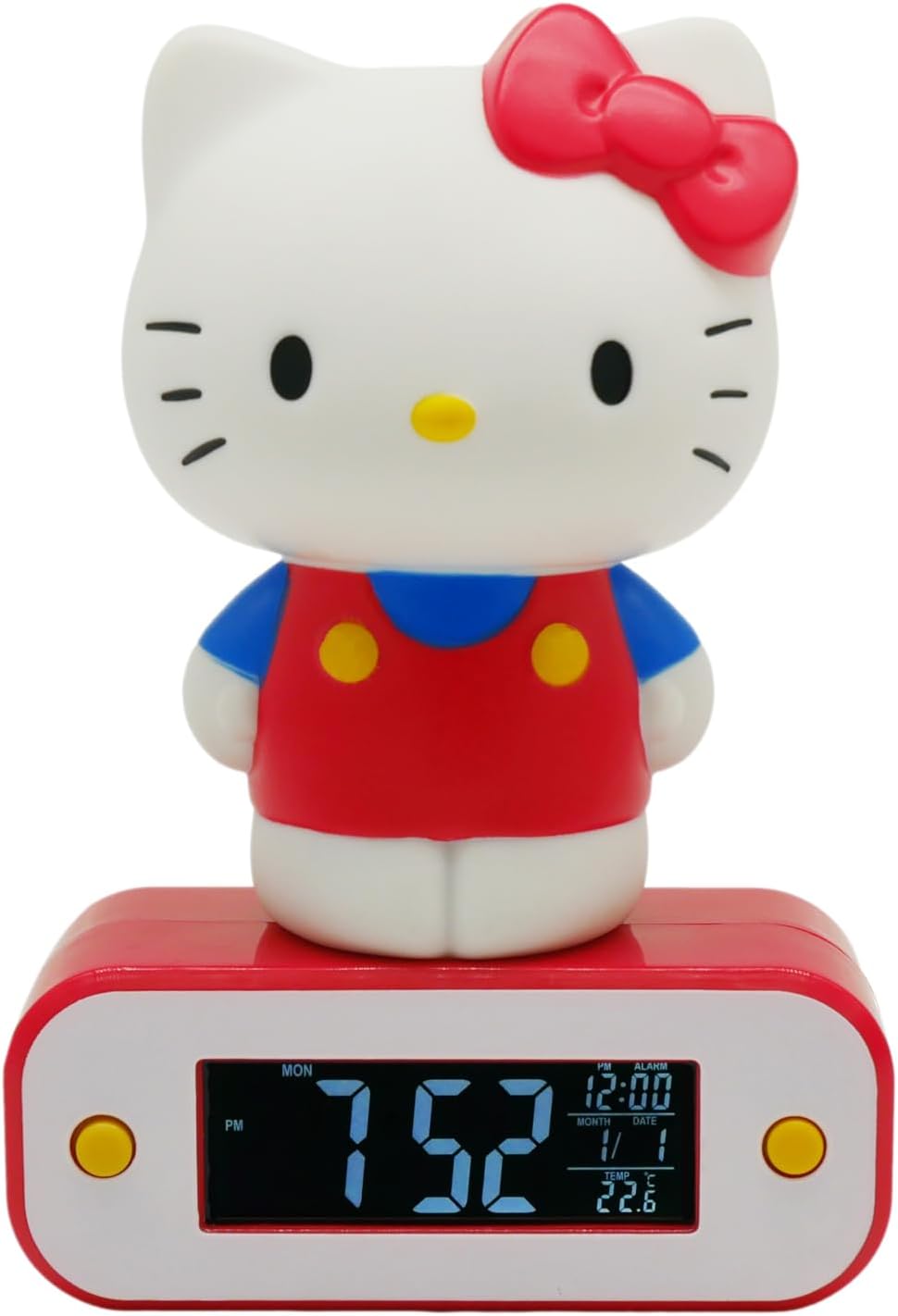 Teknofun Kitty Wecker mit 3D-Figur, beleuchtet Rot