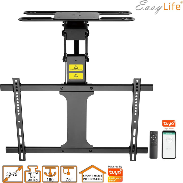 EasyLife TV Deckenhalterung elektrisch drehbar & schwenkbar + Smart Home Integration, 32-75 Zoll, VE