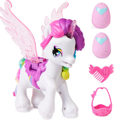 Hatchimals Interaktives Einhorn mit beweglichen Flügeln und über 60 Licht- Soundeffekten, schwarz
