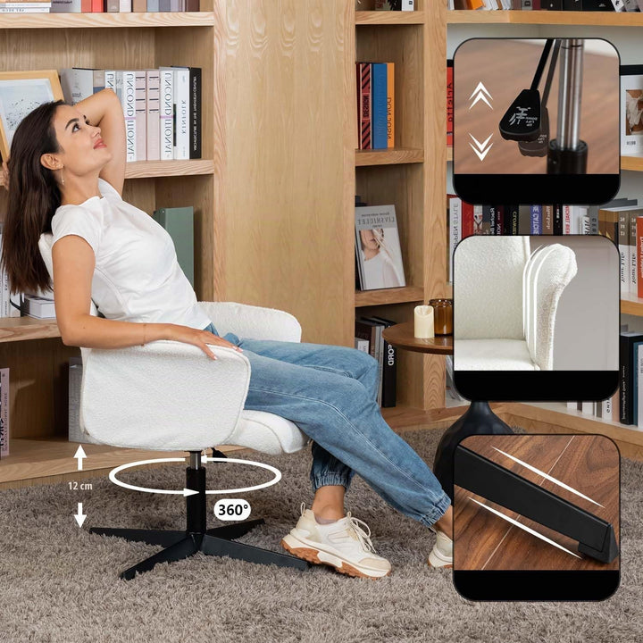 MEUBLE Cosy Bürostuhl Ergonomisch Schreibtischstuhl mit höhenverstellbar Armlehnen 360° Drehbar Schm