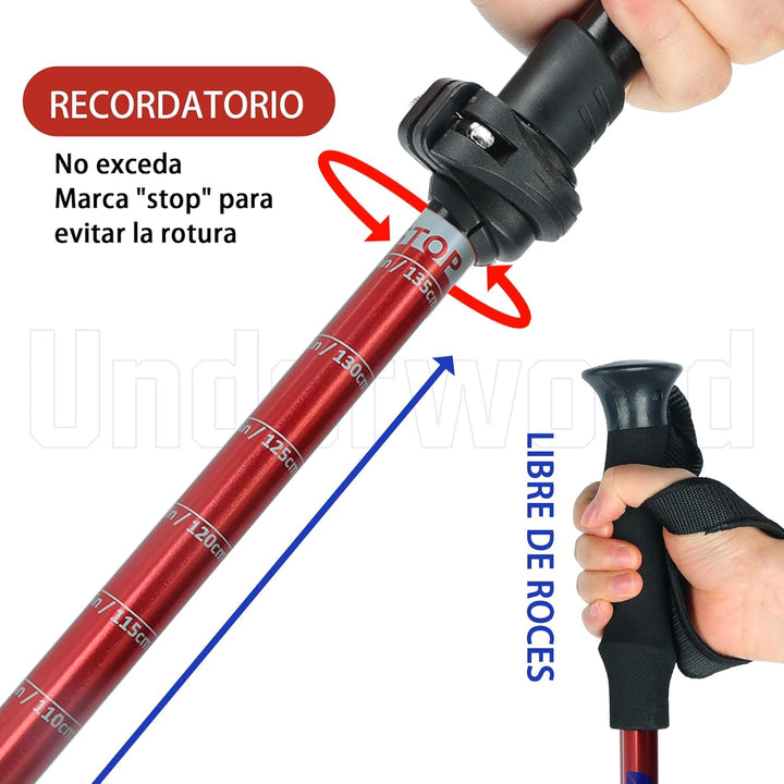 Nordic Walking Stick für Damen und Herren, Teleskop 2 Stück Wanderstöcke für Trekking, Aluminium Wan