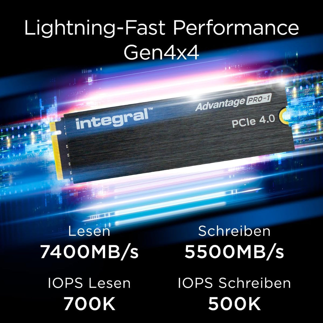 Integral 1TB NVMe M.2 PCIe Gen4 x4 SSD | M2 SSD PCIe 4.0 - Read Speed bis zu 4900MB/s, Write Speed b